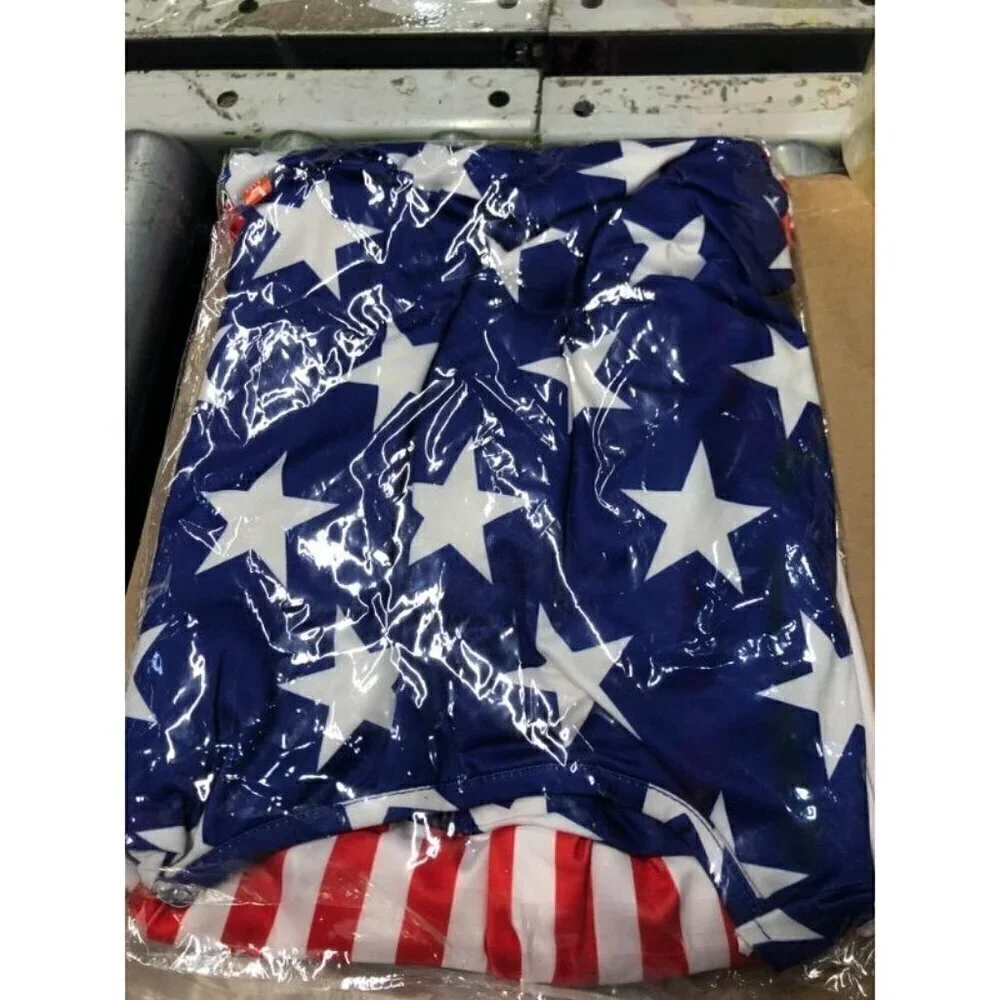 4 Pc Patriotic Costume 4th of July Outfit for Kids Dress Apron Cap Large - Picture 2 of 3